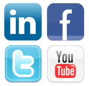 Facebook, Twitter, YouTube, LinkedIn Logos